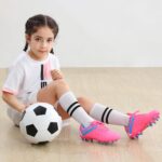 brooman Kids Athletic Soccer Cleats Boys Girls Outdoor Firm Ground Football Shoes - Image 2