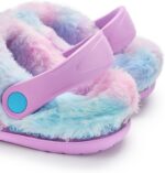 Disney Lilo & Stitch Girls Clogs | Kids Rubber Slip-Ons with Stitch Character Charm in Purple | Childrens Fur Lined Sandal Slides with Heel Strap & Flower Print | Animation Movie Merchandise Gift - Image 6