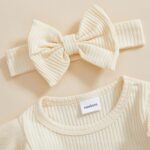 YILEEGOO Newborn Baby Girl Outfit Long Sleeve Hello I'M NEW HERE Romper Bloomers Tutu Skirt Socks Headband Set 4Pcs Clothes - Image 4