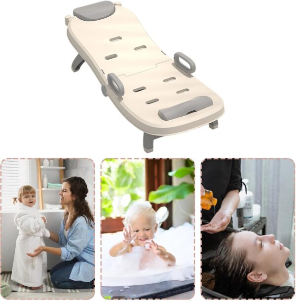 Children Shampoo Chair - Adjustable Hair Washing Lying Seat for Kids | Portable Baby Shampoo Recliner, Foldable Toddler Head Hair Rinser for Boys and Girls - Image 4