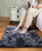 GISIONLARI Rugs Living Room Fluffy Area Rug Shaggy for Bedroom Soft Modern Luxury Fur Carpet for Kids Room Nursery Indoor Plush Furry Rug Comfy Home Decor Floor Mat (Black grey, 170 x 120 cm) - Image 6