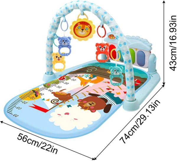 Jubepk Kids Gym Mat, Musical Activity Center with Lights, 74x56x43cm Developmental Mat with Detachable Toys, Ideal for Boys and Girls to Enhance Motor Skills - Image 2