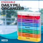 MEDca Weekly Pill Organizer, Four Times-a-Day, 1 Dispenser with Stackable AM/PM Compartments - Image 2