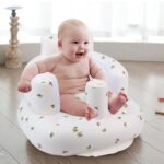 Inflatable Baby Seat for Babies 3 Months & Up, Baby Floor Seats for Sitting Up, Baby Seats for Infants, Blow Up Baby Chair with Built in Air Pump - Olive Flower - Image 6