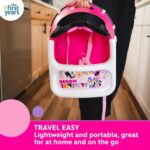 The First Years Disney Minnie Mouse Booster Seat for Kitchen Chair- Includes Removable Tray - Contoured Toddler and Baby Seat with 3-Point Harness for Mealtime - Lightweight Travel Booster Seat - Image 3