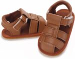 YANFJHV Anti Slip Kids Shoes Squeaky Sandals Closed Toe Non-Slip Rubber Sole Baby Sandals for Girls 0-12 Months - Image 3