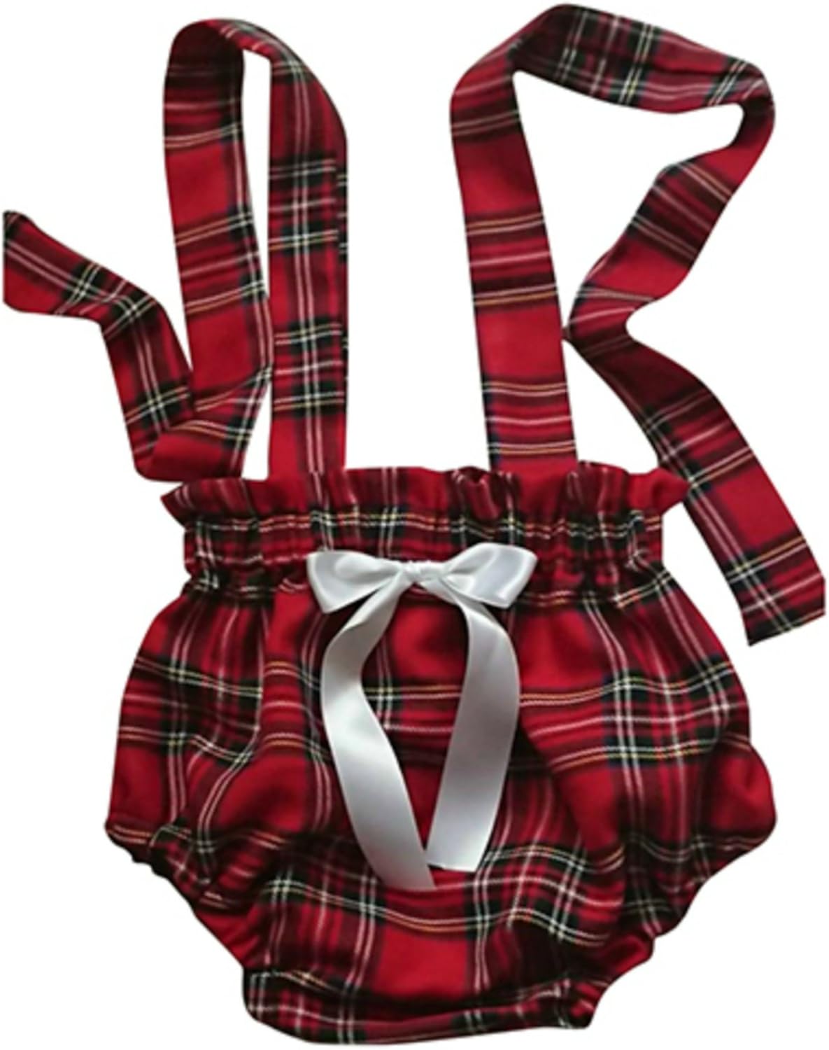 71j5yRYSBGL._AC_SL1500_.jpg Christmas Tartan Print Baby's Girl's Bloomer Cute Baby Set Baby Girls Clothes Outfit - Image 1