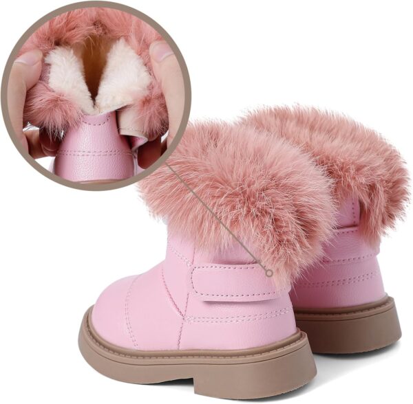 MK MATT KEELY Girls Snow Boots Kids Winter Outdoor Waterproof Boots Toddler Walking Shoes with Anti-Slip Rubber Sole - Image 4