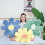 Flower Pillow,Flower Shaped Throw Pillow,Flower Shaped Seating Cushion, Floor Pillow, Cute Room Decor & Plush Pillow (23.6, Sun Yellow) - Image 6