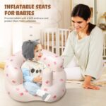 Winuoyang Inflatable Baby Seat, Inflatable Baby Chair for Babies 3-36 Months Built in Air Pump Portable Baby Support Seat Baby Sitting Support Summer Toddler Shower Chair Floor Seat (Rabbit) - Image 2