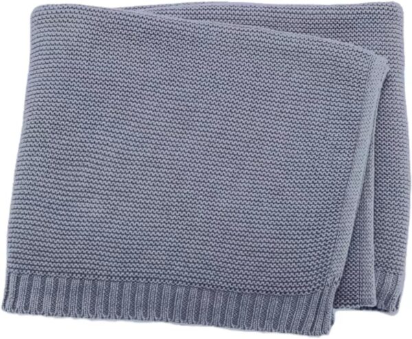 HDLOVE 100x80cm Personalised Baby Blankets, Cotton Knitted Blanket Personalized Embroidered Name Baby Boy Baby Girl Soft Blanket Baby Shower Breathable Stroller Blanket(GRAY,Embroidery name) - Image 2
