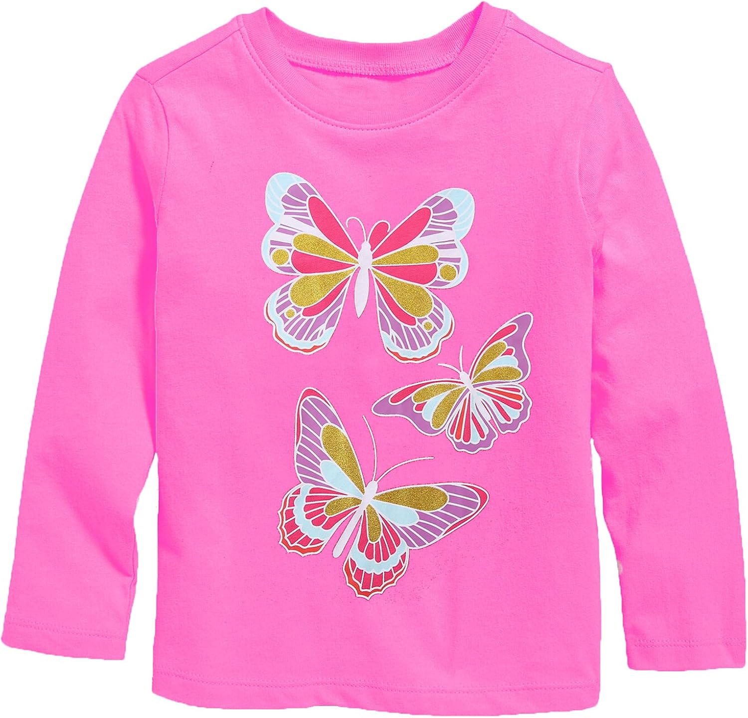71jyZPapaxL._AC_SL1500_.jpg TCWWBB Girls Long Sleeve T-Shirt Kids Shirts Unicorn Cat Dinosaur Flamingo T-Shirts Toddler Pink Purple Tops Cotton Casual Tees Crewneck Clothes Age 1-8 Years - Image 1