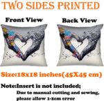 Tucocoo Graffiti Cushion Covers Decorative 18 x 18 Inch 4 Pack Banksy Street Art Pillow Covers Fist Inspirational Finger Throw Pillow Hands Pillow Cases for Couch Sofa Living Room - Image 5