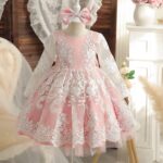 TTYAOVO Baby Girl Flower Long Sleeve Princess Party Dress - Image 3