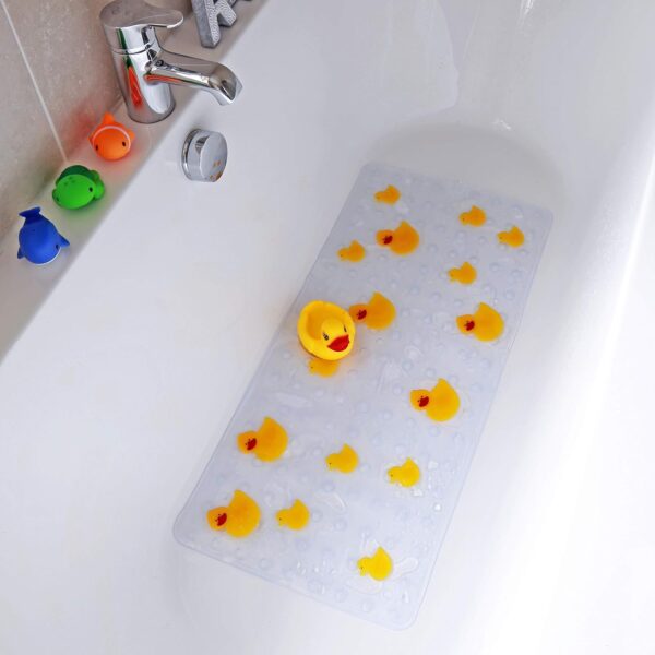 aztex Non-Slip Ducky Design Bath Mat, Non-Slip Kids Bath Mat with suction cups, Bath mat for toddlers and babies, Printed Bathtub mat, PVC bath mat, 72cm x 35cm - Image 4