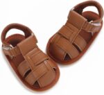 YANFJHV Anti Slip Kids Shoes Squeaky Sandals Closed Toe Non-Slip Rubber Sole Baby Sandals for Girls 0-12 Months - Image 2