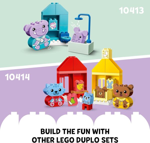 LEGO DUPLO My First Daily Routines: Eating & Bedtime Toddler Learning Toys with 2 Houses and 4 Animal Figures, Let's Toddlers Explain Feelings, Gifts for Kids, Girls and Boys Aged 18 Months Plus 10414 - Image 7