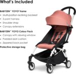 BABYZEN YOYO2 Stroller (White Frame with Ginger 6+ Colour Pack) - Includes Harness, Backrest, Hood Extensions, Shoulder Strap, Storage Bag, Seat Cushion & Matching Hood - Image 2