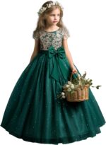 TTYAOVO Girl Flower Dress Elegant Wedding Lace Princess Party Gown