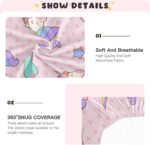 Kcldeci Baby Crib Sheets for Boys Girls Cute Pastel Unicorn Toddler Bed Sheets Playard Mattress N Play Sheets M - Image 5
