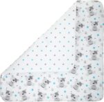 Medi Partners Swaddling Blanket Pillow 100% Cotton 75x75cm Sleeping Bag Double Sided Soft All Year Round Multifunctional Anti-Allergic Babies (Blue Teddy) - Image 3
