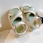 infant slippers 0 3 months Girls Open Toe Color Blocking Princess Sandals Soft Bottom Shoes Casual Beach Vacation Sandals infant slippers 0 3 months - Image 7