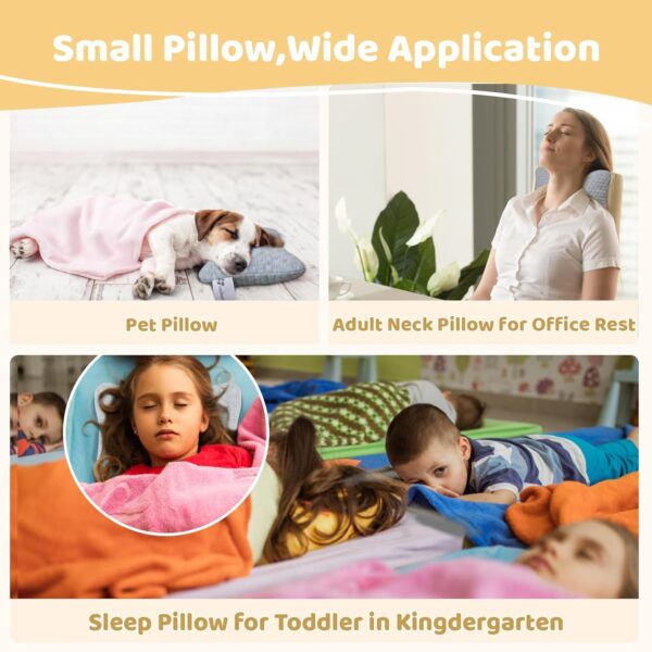 vocheer Small Pillows for Sleeping, 11"x 7" Mini Travel Pillow, Tiny Pillows for Neck, Wrist, Lumbar and Knee, Pets Pillow, Cotton, Machine Washable,Light Grey-1PC - Image 5