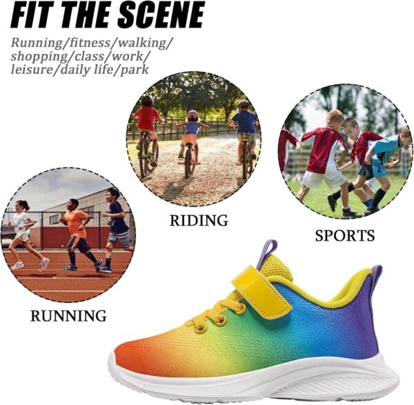 Hixingo Boys Trainers Kids Trainers Girls Trainers Rainbow Breathable Tennis Shoes Athletic Walking Shoes Lightweight Sneakers for 7-12 Years Little Kid/Big Kid - Image 6