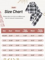 Naiyafly Kids Pajamas Set Plaid Button Down Pyjamas for Girls Boys Toddler Christmas Sleepwear Baby PJS 2 Piece Shirts Tops Pants Nightwear Homewear 18 Months - 6 Years - Image 4