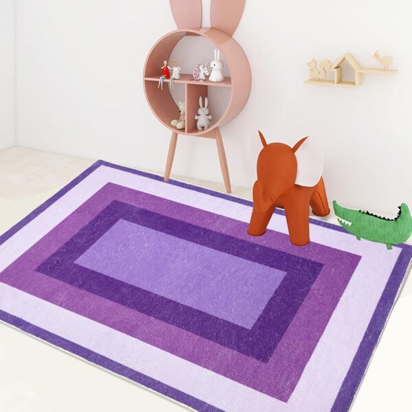 USTIDE Purple Kids Playroom Rug Area Rug Nonslip Washable Rug Lovely Mysterious Carpet Nursery Bedroom Rug,Indoor - Image 2
