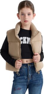 SOLOCOTE Girls Puffy Vest Coat Water-Resistant Warm Winter Sleeveless Kids Jacket for 6-14 Years