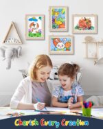 Ciscle Kids Art Frames, 2 Pack A4 Fillable Front Opening Photo Frames, Display Frames for Kids Artwork for 150 Pictures, Ideal for Children's Drawings, Kids Art Projects, School, Home or Office(Wood) - Image 6