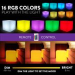 Mr.Go 12-inch Rechargeable Magic LED Light Cube Stool with Remote Control Fun Mood Lamp Soothing Night Light Decorative Lighting for Home Kids Bedside Bedroom Nightstand Nursery Pool Party - Image 6