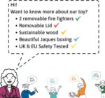 Jaques of London Fire Engine Toys and Fire Truck for Kids aged 1-8 | Wooden Toys for Children aged 1-3 years old | Educational Wooden Fire Engine and Fire Truck Playset | Since 1795 - Image 5