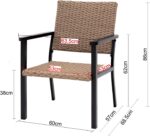 C-Hopetree Outdoor Lounge Chair for Outside Patio Porch, Metal Frame, Natural All Weather Wicker - Image 3