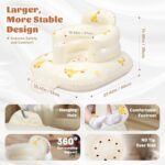 JOSEN Inflatable Baby Seat for Babies 3 Months & Up, Baby Floor Seats Learn to Sit Up, Portable Infant Feeding Shower Chair, Blow Up Baby Chair with Built in Air Pump - Giraffe - Image 2