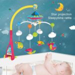 Musical Crib Mobile, Remote Control Baby Mobile, Rotating Light Projector, Soothing Lullabies, Multi-Function Musical Nursery Decoration for Boys and Girls, 50x48 cm, 1200kg - Image 4