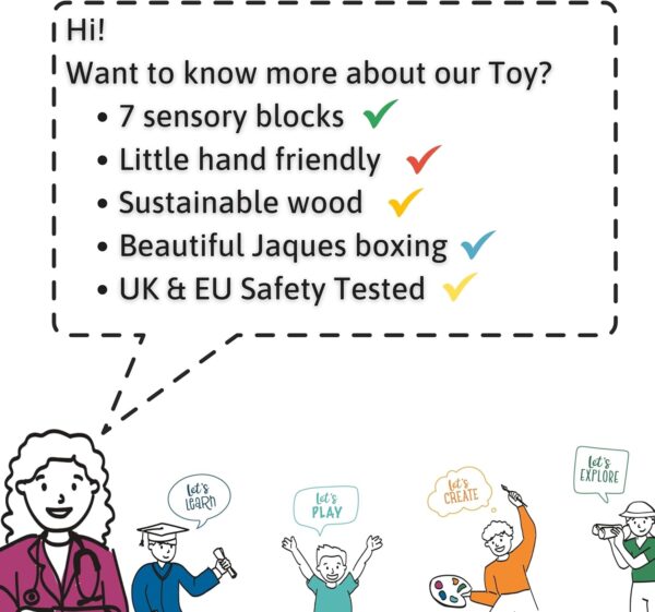 Jaques of London Wooden Blocks | Sensory Toys for Babies | Sound Toys | Wooden Toys | Baby Sensory | Since 1795 - Image 5