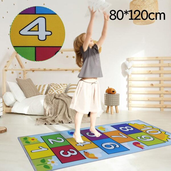 IMhope Nursery Rug Kids Hopscotch Floor Rugs, Soft Non Slip Childrens Rug Play Mat Baby Crawling Mat Carpet Decor Gifts for Boys, Girls, Bedroom, Playroom - 80 x 120cm (2.6ft x 3.9ft approx) - Image 4