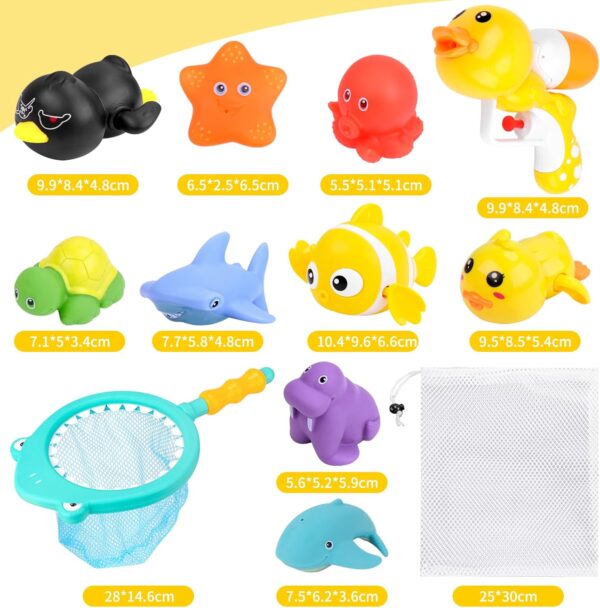 Hysagtek 11PCS Baby Bath Toys, Baby Bath Tub Toys Swimming Pool Toys Paddling Pool Toys Toddler Toys Wind-up Toys for Kids - Image 6