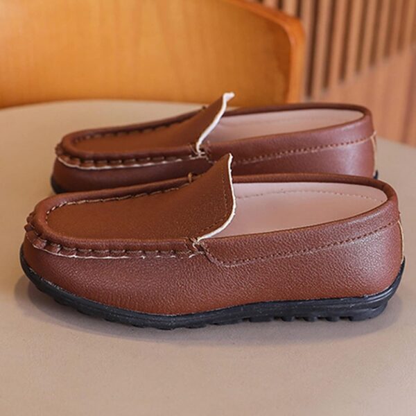 Children's moccasins, boat shoes, girls, flat low shoes, boys, elegant sailing shoes, children, boys, girls, soft leather, non-slip loafers, slippers, flat first walking shoes, festive dress shoes, - Image 3