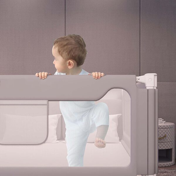 PRMTYUP Baby Bed Guard, Vertical Lifting Toddler Safety Protection Guard, Anti-Fall Gate Mesh Guardrail For Baby Kids, Fall Protection For Cribs, For Infants - Image 6