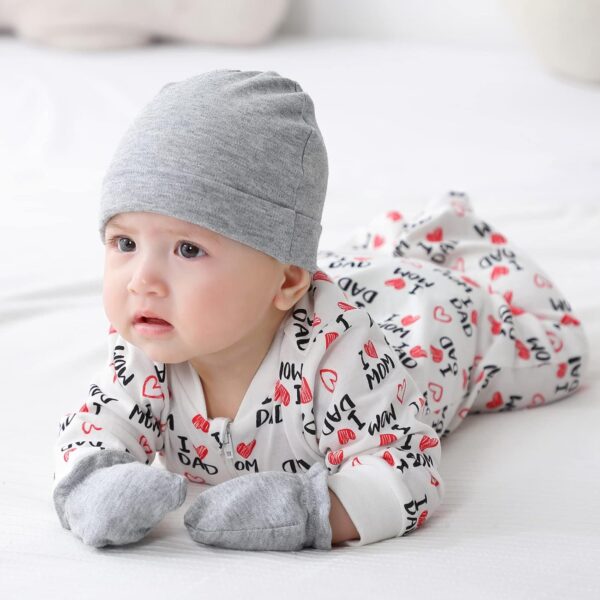 MAMIMAKA Newborn Baby Boys Girls one-Piece Sleepsuit 4 Pack 2-way Zip Footed Pajamas for Play and Sleep - Image 6