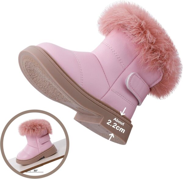 MK MATT KEELY Girls Snow Boots Kids Winter Outdoor Waterproof Boots Toddler Walking Shoes with Anti-Slip Rubber Sole - Image 7