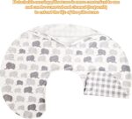 Winmany Baby Nursing Pillow Cover Infant Removable Breastfeeding Pillow Cover Cute Pattern Newborn Nursing Pillowcase Slipcovers Cushion Cover for Girls Boys 22.5 x 18 (Gray Elephant) - Image 6