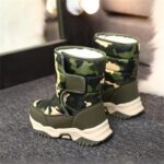 Commander Boots Boys' Cotton Shoes Camouflage and Thickened Winter Warm Cotton Boots for 4 to 14 Years Rain Boots Size 4 Big Kid - Image 2