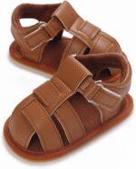 YANFJHV Anti Slip Kids Shoes Squeaky Sandals Closed Toe Non-Slip Rubber Sole Baby Sandals for Girls 0-12 Months - Image 4