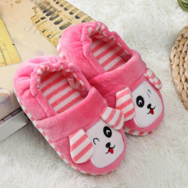 SRTUMEY UK Clearance Pink Slippers for Toddler Infant Kids Baby Warm Home Shoes Boys Girls Winter Cute Plush Soft Cotton Slippers - Image 4
