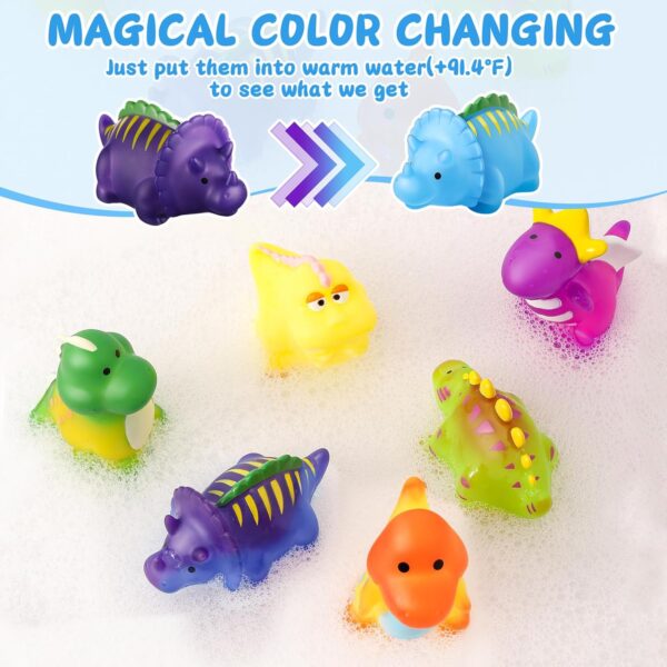 Color Changing No Hole Bath Toys for Kids Toddlers, Color Change Sea Creatures Ocean Animal Toys with Drying Bag Baby Bath Toys Water Toys Floating Fish Toys Easter Gift - Image 3