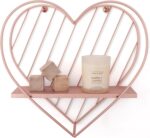 SUMGAR Floating Shelves Rose Gold Heart Shelf for Wall Mounted Pink Bathroom Bedroom Living Room Decorative Organiser Display & Storage Unit